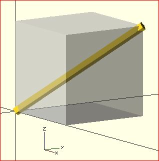 Example of OpenSCAD Rotate() used as a spherical coordinate system.