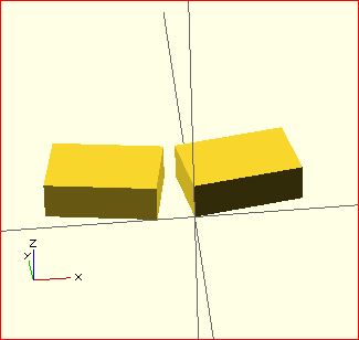 image of the result of the mirror() transformation in OpenSCAD